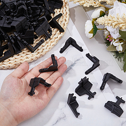 2種類のプラスチックコーナーガード  キッチン収納ラックアクセサリー  ブラック  38.5~39.5x38.5~39.5x18~37.5mm&nbsp;FIND-FH0017-13