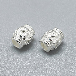 925スターリングシルバービーズ  バレル  銀  5x4mm  穴：2mm&nbsp;STER-T002-293S