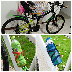 アルミ合金自転車飲料水ボトルカップホルダーケージ  銀  148x77x20mm&nbsp;AJEW-WH0143-30A