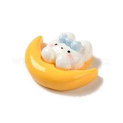 睡眠テーマ不透明樹脂デコデンカボション  ムーン  22x27x10.5mm&nbsp;CRES-L043-A07