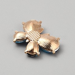 ライトゴールド合金ラインストーンカボション  蝶  サファイア  22x29x6.5mm&nbsp;FIND-WH0173-340F