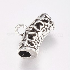 合金チューブベイル  ループベイル  チューブ  アンティークシルバー  9x14x5mm  穴：2mm&nbsp;LS-PALLOY-E448-01AS