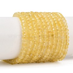 染め天然マレーシアジェイド翡翠ロンデルビーズ連売り  多面カット  ゴールド  4x2~3mm  穴：1mm  約110~115個/連  14インチ&nbsp;X-G-E316-2x4mm-47
