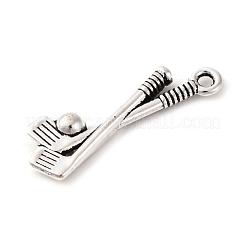合金のチベット風チャーム  ゴルフ  アンティークシルバー  22.5x8x2mm  穴：1.4mm&nbsp;FIND-A053-03AS