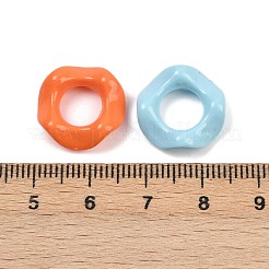 不透明なアクリルビーズ  波形リング  ミックスカラー  16x4.5mm  穴：7.7mm&nbsp;OACR-B036-11