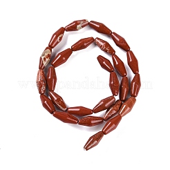 天然石レッドジャスパービーズ連売り  双円錐形  15x6mm  穴：1.2mm  約26個/連  15.16インチ（38.5cm）&nbsp;G-L604-C01-01