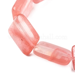 チェリークォーツガラスビーズ連売り  長方形  18x13x5.5mm  穴：1mm  約11個/連  7.68''~7.87''（19.5~20センチメートル）&nbsp;G-S386-A09
