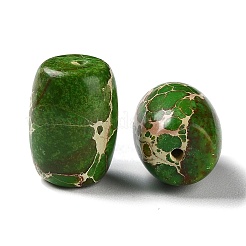天然imp玉ビーズ  染め  ライス  ライムグリーン  18x13.5mm  穴：1.6mm&nbsp;G-C034-15B-02