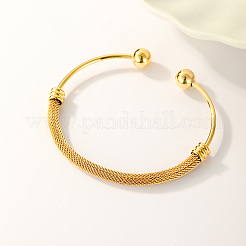 201ステンレススチール製カフブレスレット（女性用）  18KGP本金メッキ  内径：2-3/8インチ（6cm）&nbsp;TM3907