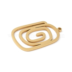304ステンレスペンダント  渦  ゴールドカラー  32.5x19.5x1.5mm  穴：1.5mm&nbsp;STAS-G355-08B-G