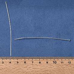真鍮製Tピン  鉛フリー＆カドミウムフリー＆ニッケルフリー  ラウンド  銀  76mm  ヘッド：2.2mm  21ゲージ（0.7mm）&nbsp;KK-CBA1A60-12S