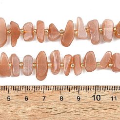 天然石サンストーンビーズ連売り  チップ  シードビーズで  8~20x3~8x3~6mm  穴：1mm  約54~56個/連  15.35~15.75''（39~40センチメートル）&nbsp;G-F821-A04-01