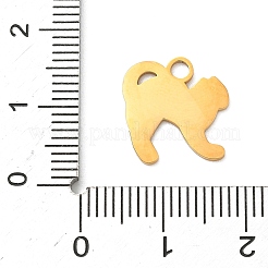 304ステンレススチール製エナメルハロウィンテーマチャーム  ゴールドカラー  猫の形  13.5x13x1mm  穴：2mm&nbsp;STAS-Z164-03G-01