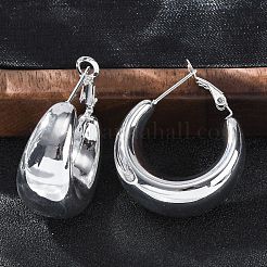 304ステンレススチール製ティアドロップフープピアス（女性用）  銀  29.5x14.5mm&nbsp;EJEW-A125-30S