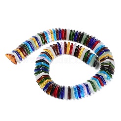 ガラスビーズ連売り  三角形  ミックスカラー  9x15.5x3mm  穴：1mm  約100個/連  12.01''（30.5センチメートル）&nbsp;GLAA-K061-01