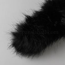 人工ウールのファーの首輪  針と糸で  ボタン  ブラック  880x220x40mm&nbsp;AJEW-WH0596-731A