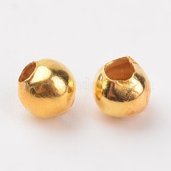 アイアン製スペーサービーズ  ラウンド  ゴールドカラー  直径3mm  厚さ3mm  穴：1.2mm&nbsp;E006-G