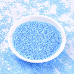 MIYUKIラウンドロカイユビーズ  日本製シードビーズ  11/0  （rr148fr）マット透明アクアab  11/0  2x1.3mm  穴：0.8mm  約50000個/ポンド&nbsp;SEED-G007-RR0148FR