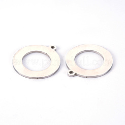 変色しない201ステンレススチールペンダント  レーザー切断  ドーナツ  ステンレス鋼色  28x25x1.2mm  穴：2mm&nbsp;STAS-Q239-010A