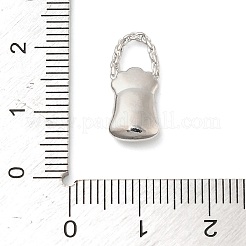 真鍮製マイクロパヴェキュービックジルコニアペンダント  ハートのハンドバッグ  プラチナ  17.5x7.5x4mm  穴：4x4mm&nbsp;LS-KK-I380-18P