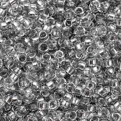 ガラスシリンダービーズ  シードビーズ  色の内側  丸い穴  グレー  2.4~2.7x1.5~1.8mm  穴：1.2mm  約20000個/ポンド&nbsp;SEED-L011-11B-03