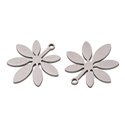 ステンレスペンダント201個  葉のチャーム  ステンレス鋼色  21x20x1mm  穴：1.4mm&nbsp;STAS-B135-07P