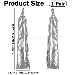 女性用光沢のあるポリエステル製ロング指なし手袋  銀  482~483x105~106x1mm&nbsp;AJEW-CL0003-03A