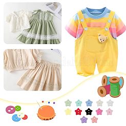 240個12色2穴つや消しミニ樹脂ボタンセット  bjd 人形服アクセサリー  スター  ミックスカラー  6x6x2.5mm  穴：0.9mm  20個/カラー&nbsp;BUTT-NB0001-62