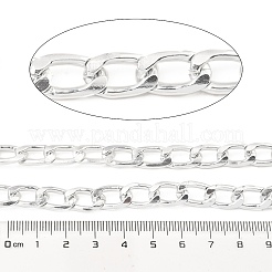 酸化アルミニウムキューバチェーン  溶接されていない  スプールで  プラチナ  14.5x9x2mm  約65.62フィート（20m）/ロール&nbsp;CHA-D001-06P
