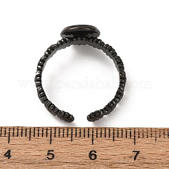 フラワー304ステンレススチールカフリング部品  ラウンドベゼルカップリングセッティング  イオンプレーティング（ip）  ブラック  9.5mm  usサイズ8 1/2(18.5mm)  トレイのサイズ：8mm&nbsp;STAS-P454-05A-B