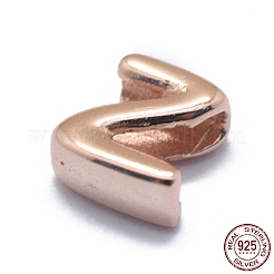 925スターリングシルバーヨーロピアンビーズ  大穴ビーズ  文字L  ローズゴールド  文字.z  7.5x7x3.5mm  穴：5.5x2mm&nbsp;STER-E064-01Z-RG