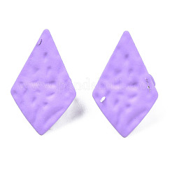 スプレー塗装鉄スタッドピアスパーツ  二重垂直ループ付き  凧  紫色のメディア  18x11mm  穴：3mm  ピン：0.7mm&nbsp;IFIN-N008-013B
