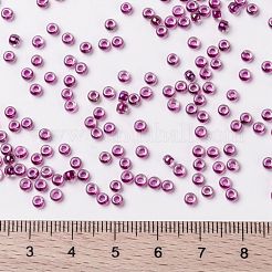 MIYUKIラウンドロカイユビーズ  日本製シードビーズ  （rr3529)ファンシーライニングマゼンタ  8/0  3mm  穴：1mm  約422~455PCS /ボトル  10 G /ボトル&nbsp;SEED-JP0009-RR3529