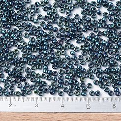 MIYUKIラウンドロカイユビーズ  日本製シードビーズ  (rr467) メタリックインディゴアイリス  11/0  2x1.3mm  穴：0.8mm  約5500個/50g&nbsp;SEED-X0054-RR0467