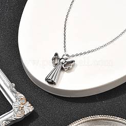 304ステンレススチール天使の骨壷灰ネックレス  女性用アズキチェーンネックレス  ステンレス鋼色  21.46インチ（54.5cm）&nbsp;STAS-Z106-06P