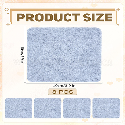 フェルトコースター  カップマット  正方形  濃いグレー  100x100x5mm  8個/セット&nbsp;AJEW-WH0678-11-1