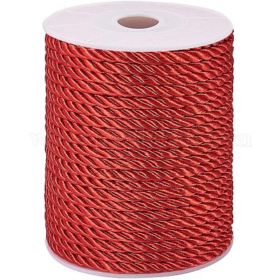 ポリエステルコード  ツイストコード  レッド  5mm  約18~19ヤード/ロール（16.4m〜17.3m /ロール）&nbsp;NWIR-PH0001-07M-1