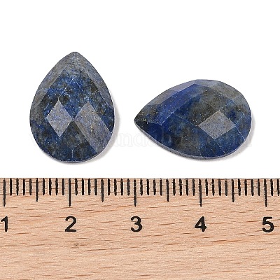 天然石ラピスラズリカボション  ティアドロップ  多面カット  18x13x5mm&nbsp;G-C146-04K-1