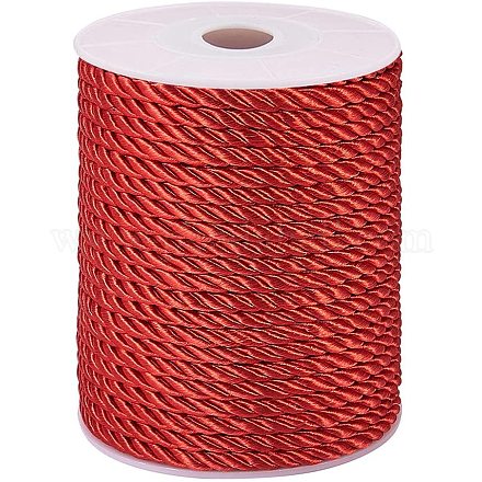 ポリエステルコード  ツイストコード  レッド  5mm  約18~19ヤード/ロール（16.4m〜17.3m /ロール）&nbsp;NWIR-PH0001-07M-1
