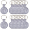 30Pcs Polyester Keychains, with Alloy Rings, Flat Round, Platinum, Gainsboro, 78mm