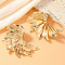Alloy Stud Earrings, Golden, Flower, 65x40mm
