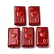 Baking Paint Glass Enamel Beads, Hand Painted Beads, Playing Card, FireBrick, 24.5~25x14.5~15x7.5~8.5mm, Hole: 1.6~1.8mm