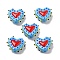 Baking Paint Glass Bumpy Beads Heart, with Enamel, Light Sky Blue, 16~17x18x7mm, Hole: 1.2mm