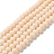 Glass Beads Strands, Faceted, Frosted, Rondelle, PeachPuff, 8mm, Hole: 1mm, about 60~62pcs/strand, 39~40cm