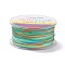 Segment Dyed Polyester Thread, Chinese Knotting Cord, Colorful, 0.8mm, about 54.68 yards(50m)/roll