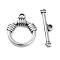 304 Stainless Steel Toggle Clasps, Ring, Antique Silver, 20.5x17x3mm, Hole: 2.5mm