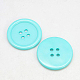 樹脂ボタン  染め  フラットラウンド  シアン  15x2.5mm  穴：2mm  395個/袋&nbsp;RESI-D030-15mm-11-1