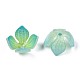 プラスチックビーズ  花  薄緑  12~13.5x12~13x8mm  穴：1.2mm&nbsp;KY-N015-049C-3
