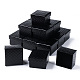 正方形の厚紙リングボックス  内部のスポンジ  ブラック  2x2x1-3/8インチ（5x5x3.5cm）&nbsp;CBOX-S020-03-2