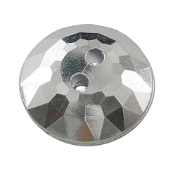 2-Hole Acrylic Faceted Flat Round Sewing Buttons&nbsp;AR3229-25-38
